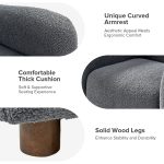 Bernie Grey Lamb Wool Modern Upholstered Armchair 10 Bernie Grey Lamb Wool Modern Upholstered Armchair