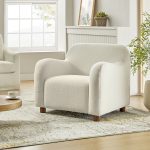 Bernie Ivory Lamb Wool Upholstered Armchair 6 Bernie Ivory Lamb Wool Upholstered Armchair