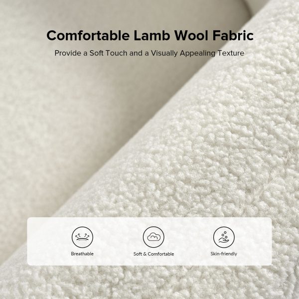 Bernie Ivory Lamb Wool Upholstered Armchair 2