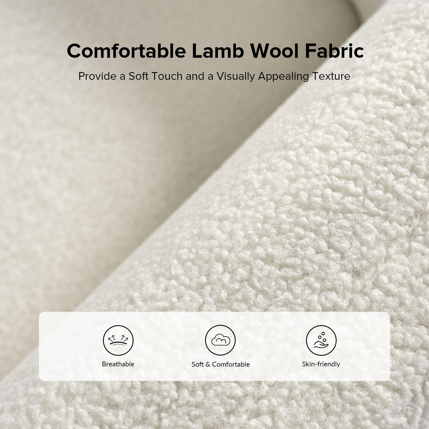 Bernie Ivory Lamb Wool Upholstered Armchair 3 Bernie Ivory Lamb Wool Upholstered Armchair - Image 3