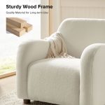 Bernie Ivory Lamb Wool Upholstered Armchair 9 Bernie Ivory Lamb Wool Upholstered Armchair
