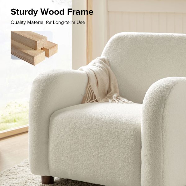 Bernie Ivory Lamb Wool Upholstered Armchair 3