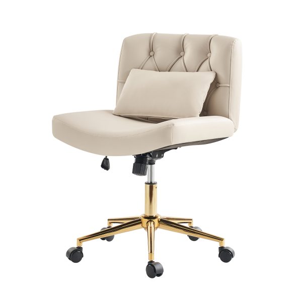 Bert Tan Faux Leather Tufted Swivel Ergonomic Office Chair