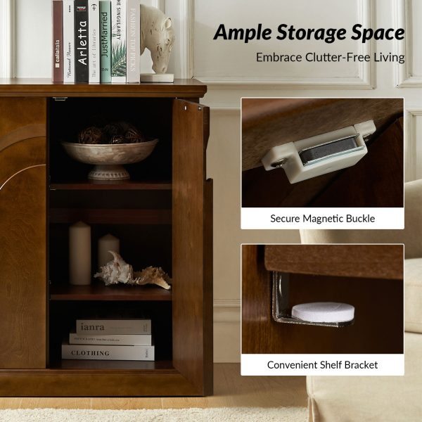 Bert Walnut Transitional 2 Door Accent Cabinet with Shelves 3