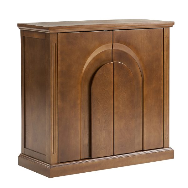 Bert Walnut Transitional 2 Door Accent Cabinet with Shelves