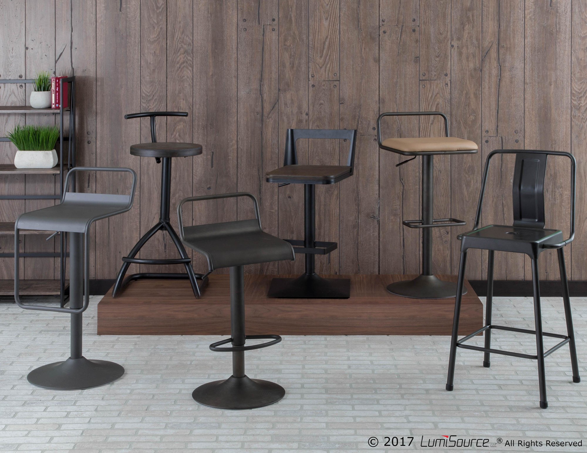 Beta Industrial Camel Faux Leather Barstool (Set of 2) 3 Beta Industrial Camel Faux Leather Barstool (Set of 2) - Image 3