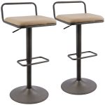 Beta Industrial Camel Faux Leather Barstool (Set of 2) 16 Beta Industrial Camel Faux Leather Barstool (Set of 2)