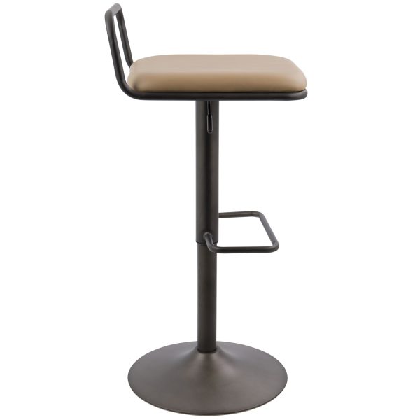 Beta Industrial Camel Faux Leather Barstool Set of 2 5