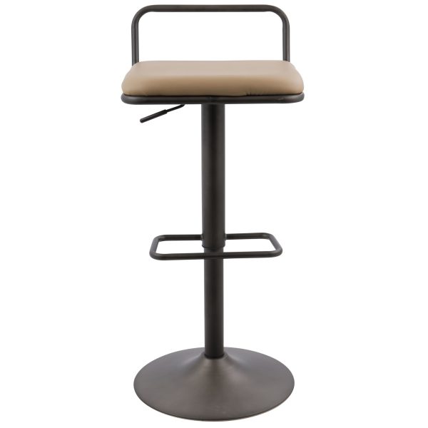 Beta Industrial Camel Faux Leather Barstool Set of 2 8