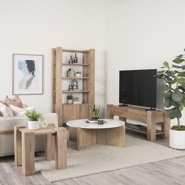 Beth Light Brown Wood Media Console 1
