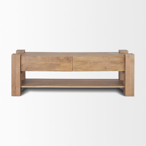 Beth Light Brown Wood Media Console 3