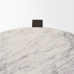 Bianca Dark Brown Wood w/ Marble Round Accent Table