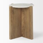 Bianca Wood and Marble Accent Table
