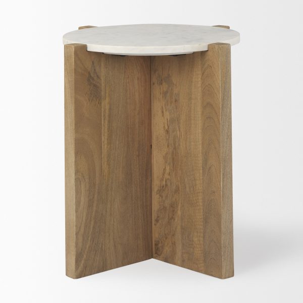 Bianca Wood and Marble Accent Table 3