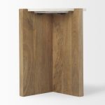 Bianca Wood and Marble Accent Table