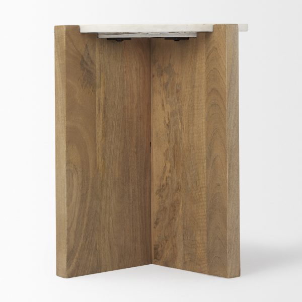 Bianca Wood and Marble Accent Table 4