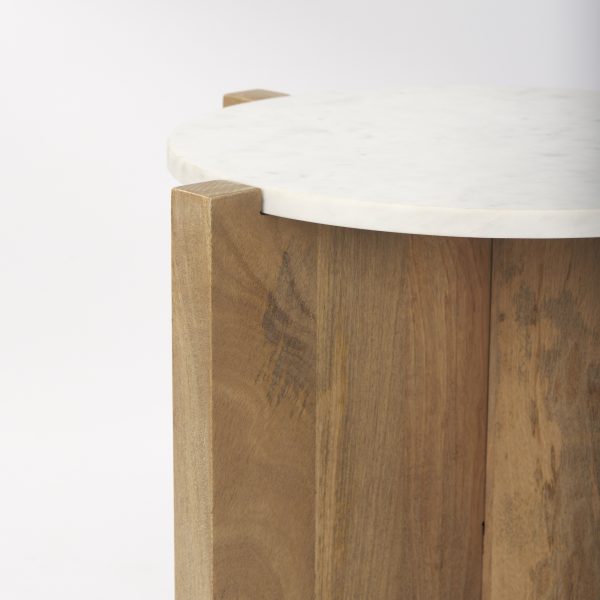 Bianca Wood and Marble Accent Table 5