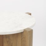 Bianca Wood and Marble Accent Table