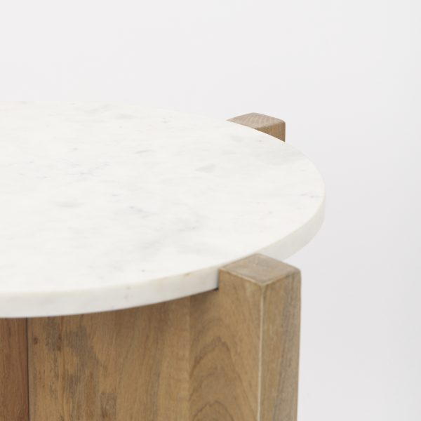 Bianca Wood and Marble Accent Table 6