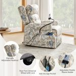Billy Bird Print Linen Power Lift Assist Massage Recliner 10 Billy Bird Print Linen Power Lift Assist Massage Recliner