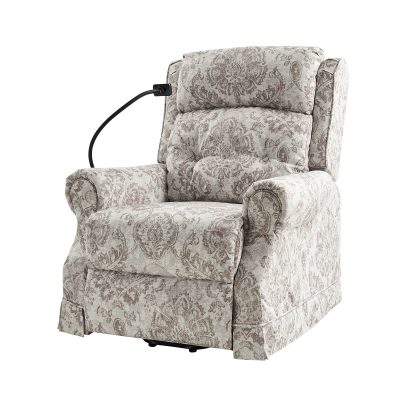 Billy Damask Power Lift Recliner with Massage and Heat