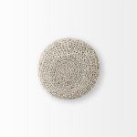 Bina 19.0L x 19.0W x 15.0H Taupe 4 Legged Wool Stool