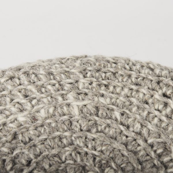 Bina 19.0L x 19.0W x 15.0H Taupe 4 Legged Wool Stool 7