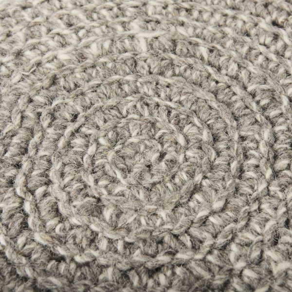Bina 19.0L x 19.0W x 15.0H Taupe 4 Legged Wool Stool 8