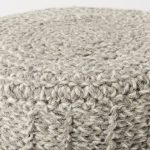 Bina 19.0L x 19.0W x 15.0H Taupe 4 Legged Wool Stool