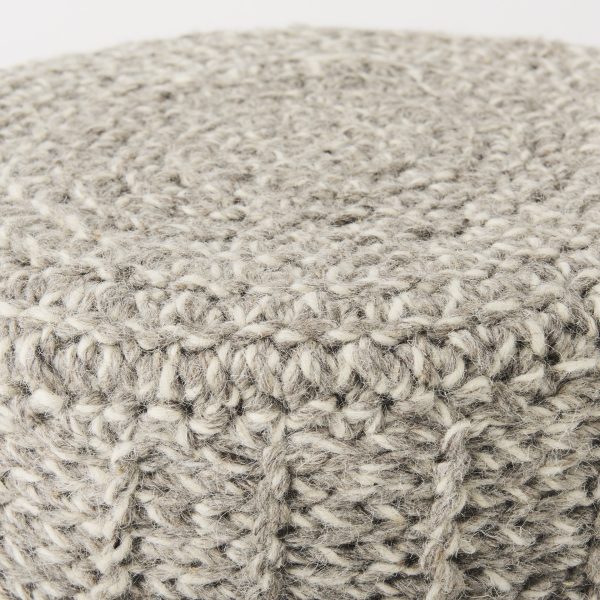Bina 19.0L x 19.0W x 15.0H Taupe 4 Legged Wool Stool 9