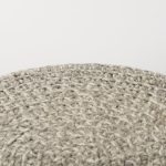 Bina 24.0L x 24.0W x 14.0H Light Gray 4 Legged Wool Stool