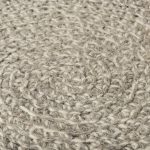 Bina 24.0L x 24.0W x 14.0H Light Gray 4 Legged Wool Stool