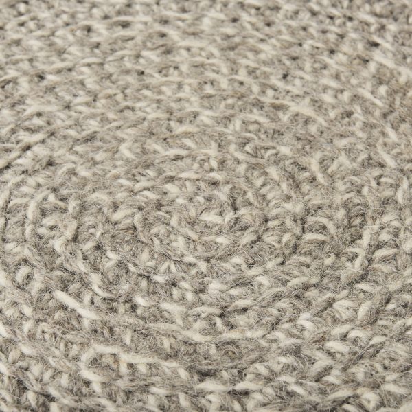 Bina 24.0L x 24.0W x 14.0H Light Gray 4 Legged Wool Stool 8