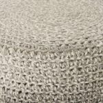 Bina 24.0L x 24.0W x 14.0H Light Gray 4 Legged Wool Stool