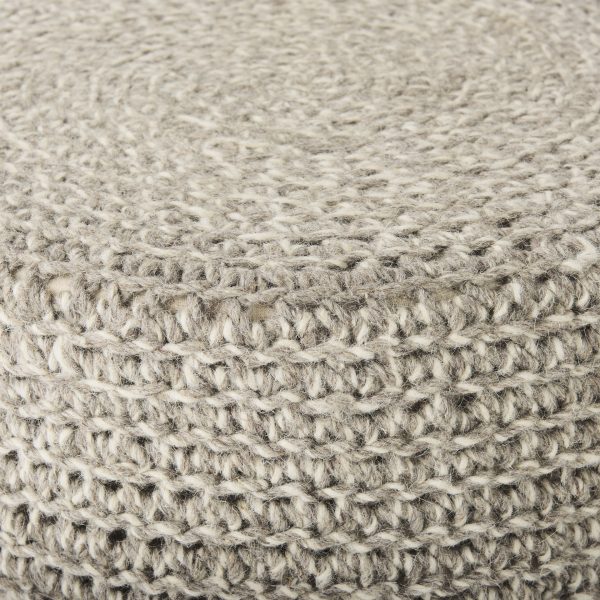 Bina 24.0L x 24.0W x 14.0H Light Gray 4 Legged Wool Stool 9