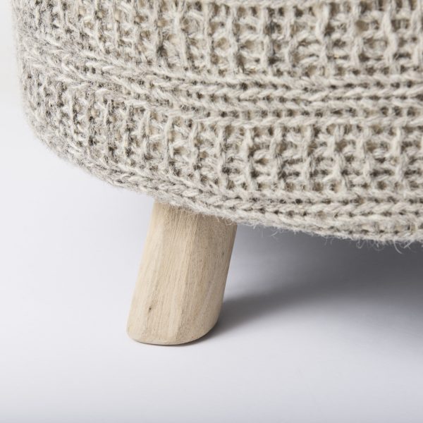 Bina 30.0L x 30.0W x 15.0H Dark Gray 4 Legged Wool Stool 10