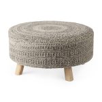 Bina 30.0L x 30.0W x 15.0H Dark Gray 4 Legged Wool Stool 12 Bina 30.0L x 30.0W x 15.0H Dark Gray 4 Legged Wool Stool