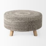 Bina 30.0L x 30.0W x 15.0H Dark Gray 4 Legged Wool Stool 14 Bina 30.0L x 30.0W x 15.0H Dark Gray 4 Legged Wool Stool