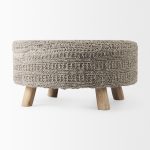 Bina 30.0L x 30.0W x 15.0H Dark Gray 4 Legged Wool Stool 16 Bina 30.0L x 30.0W x 15.0H Dark Gray 4 Legged Wool Stool