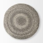 Bina 30.0L x 30.0W x 15.0H Dark Gray 4 Legged Wool Stool 17 Bina 30.0L x 30.0W x 15.0H Dark Gray 4 Legged Wool Stool