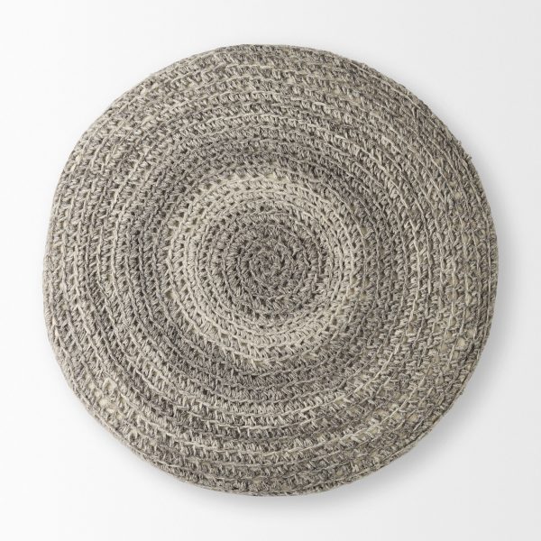 Bina 30.0L x 30.0W x 15.0H Dark Gray 4 Legged Wool Stool 5