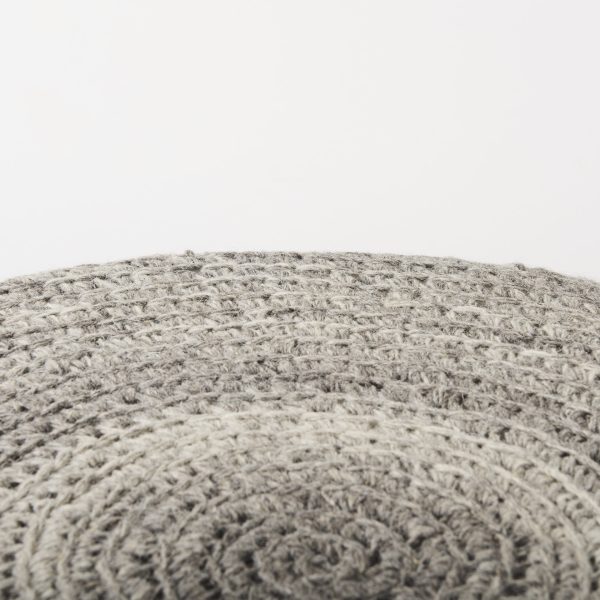 Bina 30.0L x 30.0W x 15.0H Dark Gray 4 Legged Wool Stool 7