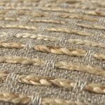 Binita 16.0L x 16.0W x 16.0H Gray/Brown Hemp Wool and Cotton Pouf