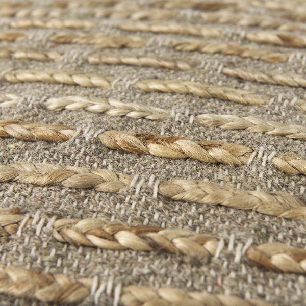 Binita 16.0L x 16.0W x 16.0H GrayBrown Hemp Wool and Cotton Pouf 7
