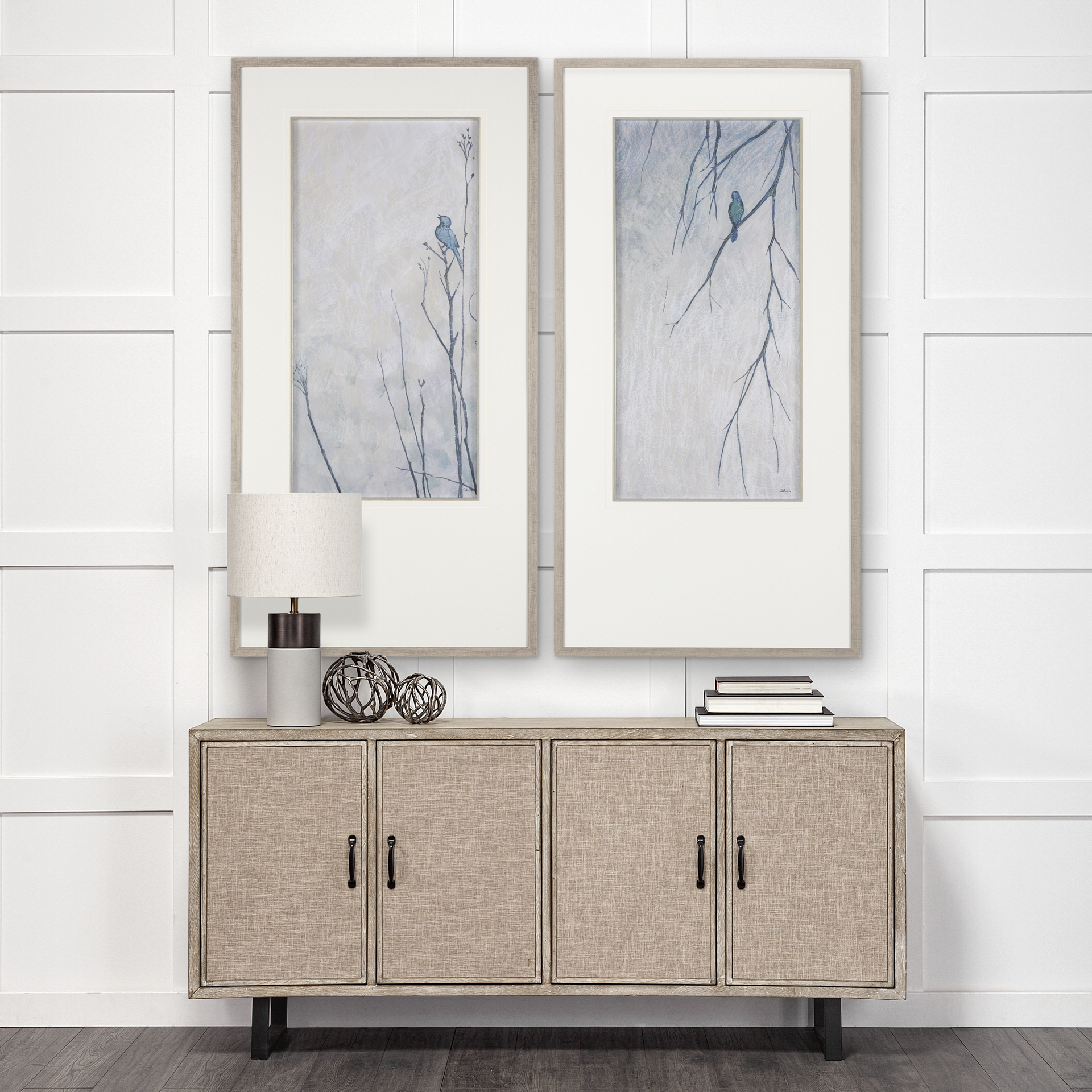 Bird Song I by Mercana Studio a Hand Embelished Textured Framed Art Print Matted under Glass 2 Bird Song I by Mercana Studio a Hand Embelished Textured Framed Art Print Matted under Glass - Image 2