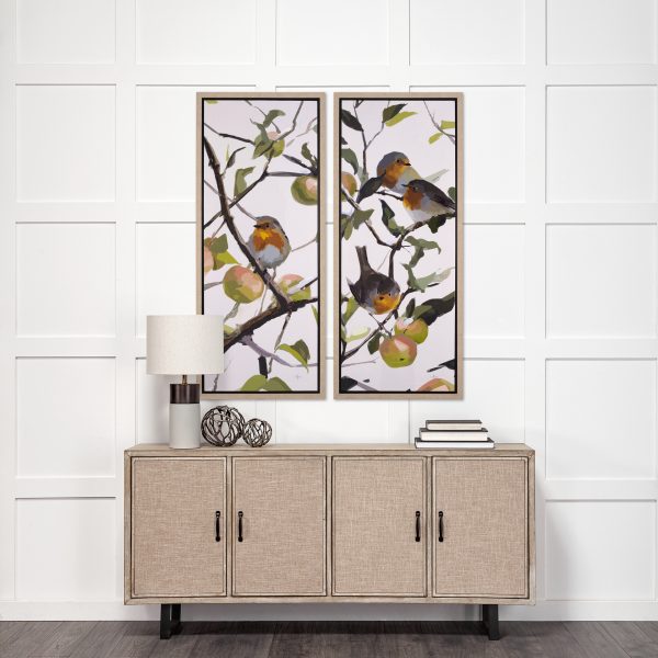 Birds Apples II by Mercana Studio a Hand Embelished Textured Canvas 1