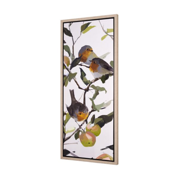 Birds Apples II by Mercana Studio a Hand Embelished Textured Canvas 2