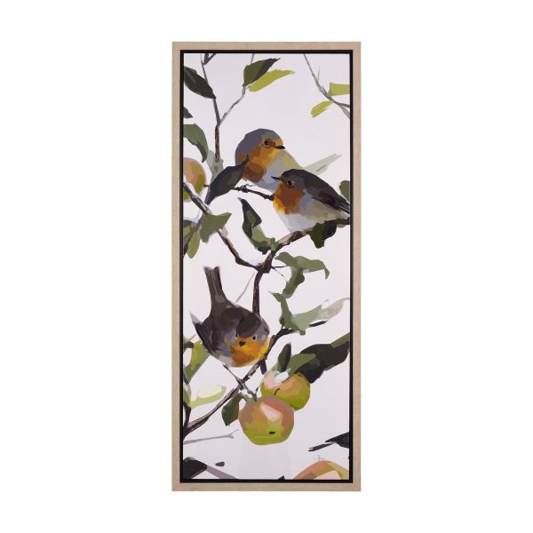 Birds Apples II by Mercana Studio a Hand Embelished Textured Canvas