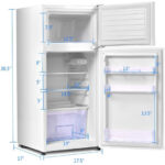 Black 2 Door Compact Refrigerator with Freezer 3.4 Cu. Ft.