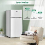 Black 2 Door Compact Refrigerator with Freezer 3.4 Cu. Ft.